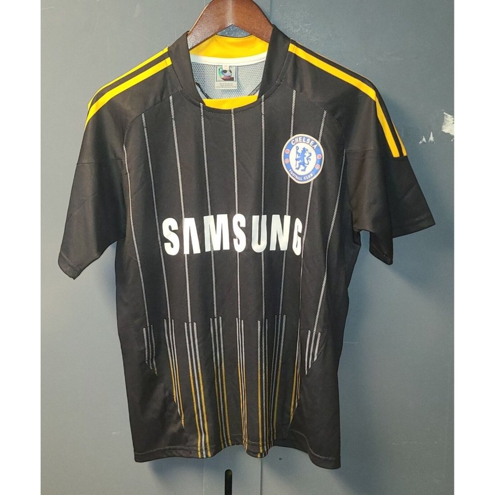 Chelsea Football Club Youth Sz 16 Jersey Soccer Black Gold Samsung #5 Captive